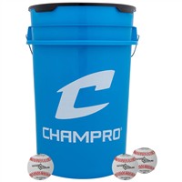 Champro 200D Practice Baseballs 24 Balls w/Bucket, blue-z