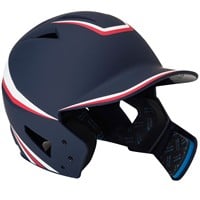 Champro HX Legend Plus Batting Helmet w/Universal Jaw Guard, Red/White/Blue