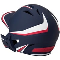 Champro HX Legend Plus Batting Helmet w/Universal Jaw Guard, Red/White/Blue