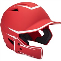 Champro HX Legend Plus Batting Helmet w/Universal Jaw Guard, Scarlet/White