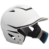 Champro HX Legend Plus Batting Helmet w/Universal Jaw Guard, White/Black