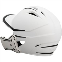Champro HX Legend Plus Batting Helmet w/Universal Jaw Guard, White/Black