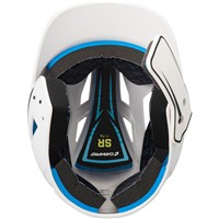 Champro HX Legend Plus Batting Helmet w/Universal Jaw Guard, White/Black