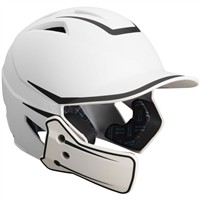 Champro HX Legend Plus Batting Helmet w/Universal Jaw Guard, White/Black
