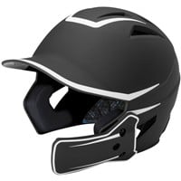 Champro HX Legend Plus Batting Helmet w/Universal Jaw Guard, Black/White