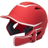 Champro HX Legend Plus Batting Helmet w/Universal Jaw Guard, Scarlet/White