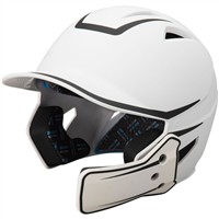 Champro HX Legend Plus Batting Helmet w/Universal Jaw Guard, White/Black