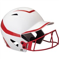 Champro HX Rise Pro Fastpitch Softball Batting Helmet, Scarlet/White