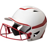 Champro HX Rise Pro Fastpitch Softball Batting Helmet, Scarlet/White