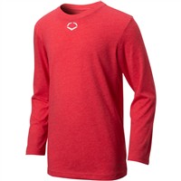 Evoshield Youth Long Sleeve Baseball T-Shirt, Scarlet