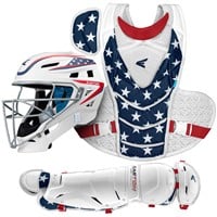 Easton Jen Schro The Very Best Ltd Ed USA Fastpitch Softball Catchers Set (Large), Red/White/Blue