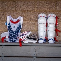 Easton Jen Schro The Very Best Ltd Ed USA Fastpitch Softball Catchers Set (Large), Red/White/Blue