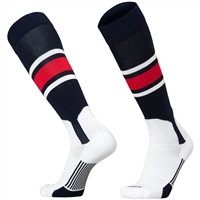 TCK Adult Dugout 2-in-1 Stirrup Look Baseball and Softball Socks, Navy/Scarlet