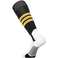 TCK Adult Dugout 2-in-1 Stirrup Look Baseball and Softball Socks, Black/Gold