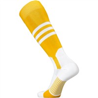 TCK Adult Dugout 2-in-1 Stirrup Look Baseball and Softball Socks, Gold/White