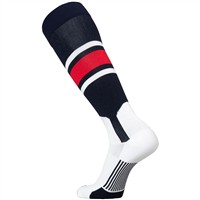 TCK Adult Dugout 2-in-1 Stirrup Look Baseball and Softball Socks, Navy/Scarlet