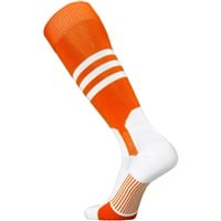 TCK Adult Dugout 2-in-1 Stirrup Look Baseball and Softball Socks, Orange/White