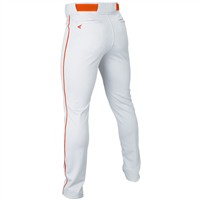 Easton Men's Rival+ Open Bottom Piped Baseball Pants, White/Orange