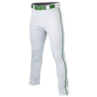 Easton Men's Rival+ Open Bottom Piped Baseball Pants, White/Dark Green