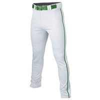 Easton Youth Rival+ Open Bottom Piped Baseball Pants, White/Dark Green