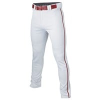 Easton Youth Rival+ Open Bottom Piped Baseball Pants, White/Maroon