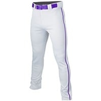 Easton Youth Rival+ Open Bottom Piped Baseball Pants, White/Purple