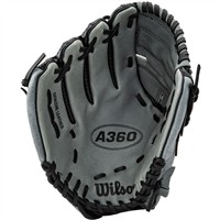 Wilson Youth A360 12in Baseball Glove (WBW10018712), Black