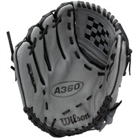 Wilson Youth A360 12.5in Baseball Glove (WBW100189125), Black