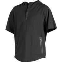 Rawlings Men's Gold Collection 1/4 Zip Short Sleeve Hoodie, Black