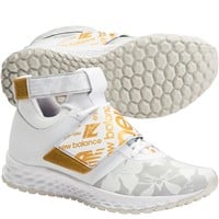 New Balance Lindor Compv2 Fuel Cell Baseball Turf Shoes, White/Gold