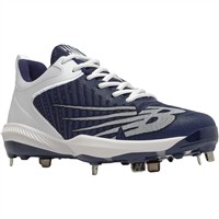 New Balance Mens Fuel Cell L4040v6 Low Metal Baseball Cleats, Navy/White