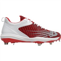 New Balance Mens Fuel Cell L4040v6 Low Metal Baseball Cleats, Red/White
