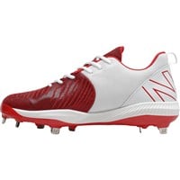 New Balance Mens Fuel Cell L4040v6 Low Metal Baseball Cleats, Red/White