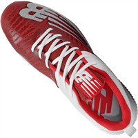 New Balance Mens Fuel Cell L4040v6 Low Metal Baseball Cleats, Red/White