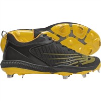 New Balance Mens Fuel Cell L4040v6 Low Metal Baseball Cleats, Black/Yellow