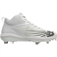 New Balance Men's Fuel Cell 4040v6 Mid Metal Baseball Cleats, White/Black