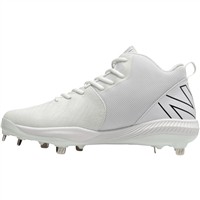 New Balance Men's Fuel Cell 4040v6 Mid Metal Baseball Cleats, White/Black