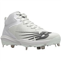 New Balance Men's Fuel Cell 4040v6 Mid Metal Baseball Cleats, White/Black
