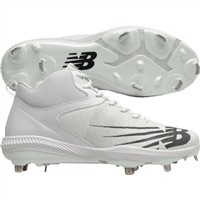 New Balance Men's Fuel Cell 4040v6 Mid Metal Baseball Cleats, White/Black
