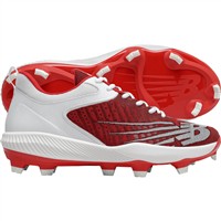 New Balance Men's Fuel Cell 4040v6 Low Molded Baseball Cleats, Red/White
