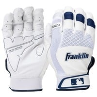 Franklin Adult Shok-Sorb X Baseball Batting Glove, White/Navy