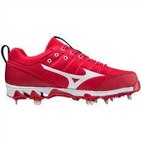 Mizuno Women's 9-Spike Swift 7 Low Metal Fastpitch Softball Cleat, Red/White