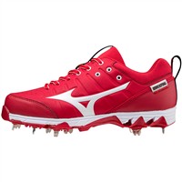 Mizuno Women's 9-Spike Swift 7 Low Metal Fastpitch Softball Cleat, Red/White