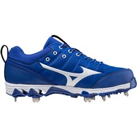 Mizuno Women's 9-Spike Swift 7 Low Metal Fastpitch Softball Cleat, Royal/White