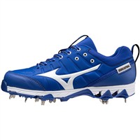 Mizuno Women's 9-Spike Swift 7 Low Metal Fastpitch Softball Cleat, Royal/White