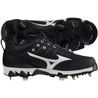 Mizuno Women's 9-Spike Swift 7 Low Metal Fastpitch Softball Cleat, Black/White