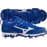 Mizuno Women's 9-Spike Swift 7 Low Metal Fastpitch Softball Cleat, Royal/White