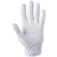 Mizuno Adult MVP Baseball Batting Gloves, White/Gold