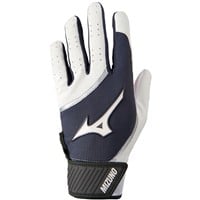 Mizuno Adult MVP Baseball Batting Gloves, White/Grey