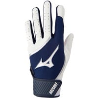 Mizuno Adult MVP Baseball Batting Gloves, White/Navy